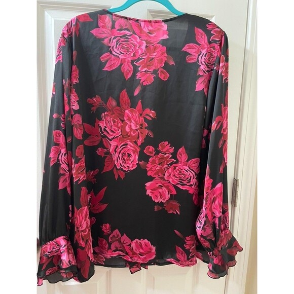 FASHION & BUG Women's Blouse Red ROSE - Picture 7 of 7
